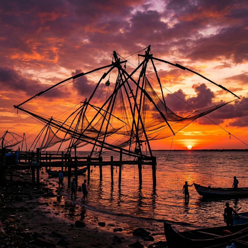 Chinese Fishing Nets Sunset